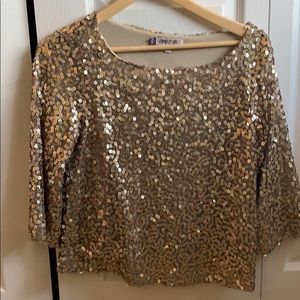 Only worn once! Off shoulder sequin top.